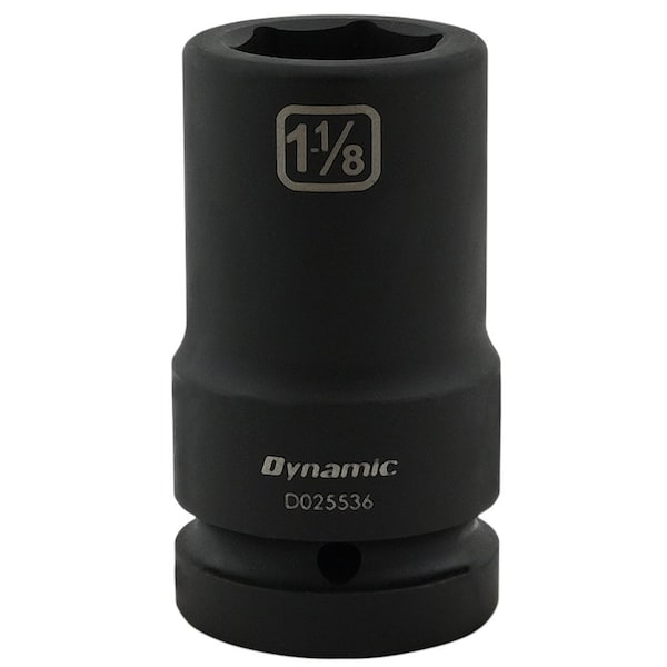 1" Drive Deep Socket, Black Phosphate, Tools 1-1/8" X 1" Drive, 6 Point Deep Length